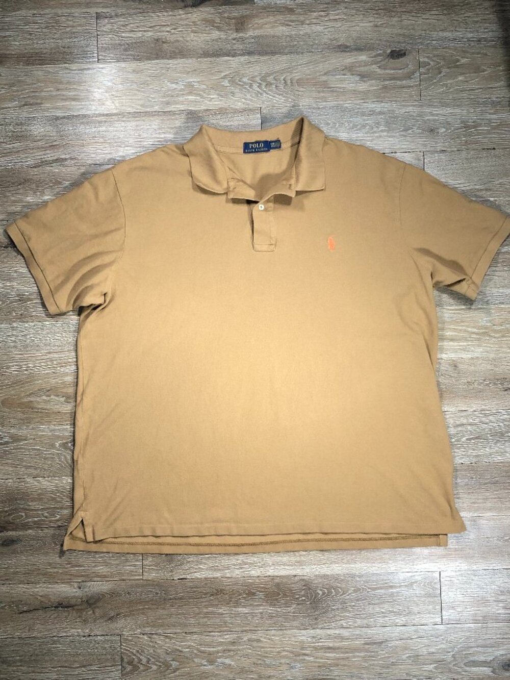 Ralph Lauren Polo Shirt Mens 3XB Brown Orange Pony Logo Golf Short Sleeve Casual